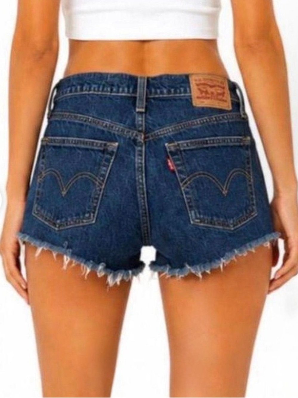 NWOT! Levi's 501 Dark Denim Western Vintage Frayed Cutoff Jean Shorts sz 31